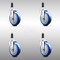 Service Caster 5 Inch 316SS Blue Polyurethane Swivel 1-1/8 Inch Expanding Stem Caster Set SCC SCC-SS316EX20S514-PPUB-BLUE-118-4 - alternate 1
